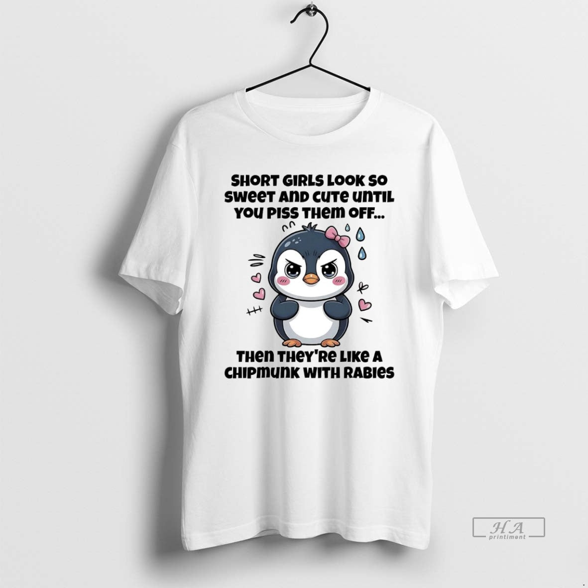 Official Trendy Penguin Short Girls Look So Sweet And Cute Until You Piss Them Off T-Shirts, Hoodie, Sweatshirt