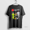 Official Trendy Pizza Hut X Grinch And Jack Skellington Fist Bump Uniwilling Friends T-Shirts, Hoodie, Sweatshirt