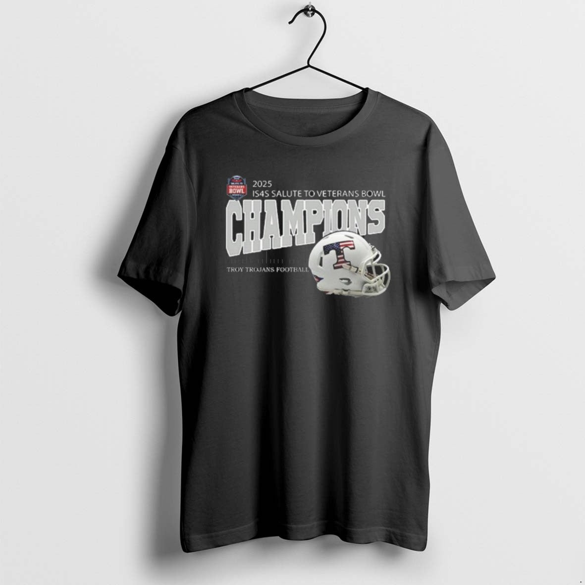 Official Troy Trojans Football Are 2025 Is4s Salute To Veterans Bowl Champions Helmet T-Shirts, Hoodie, Sweatshirt