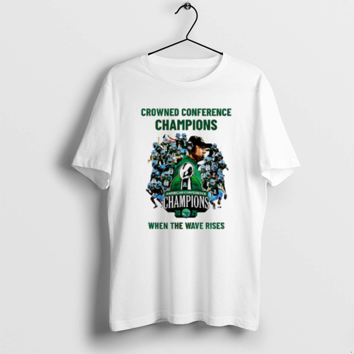 Official Tulane Green Wave 2025 American Athletic Conference Champions When The Wave Rises T-Shirts, Hoodie, Sweatshirt