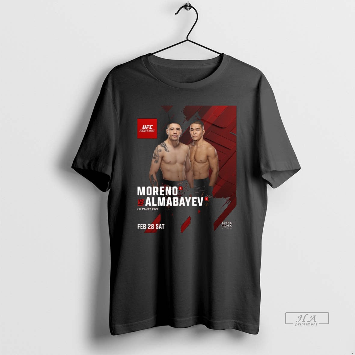 Official Ufc Fight Night Brandon Moreno Vs Asu Almabayev Flyweight Bout February 28 2026 T-Shirts, Hoodie, Sweatshirt