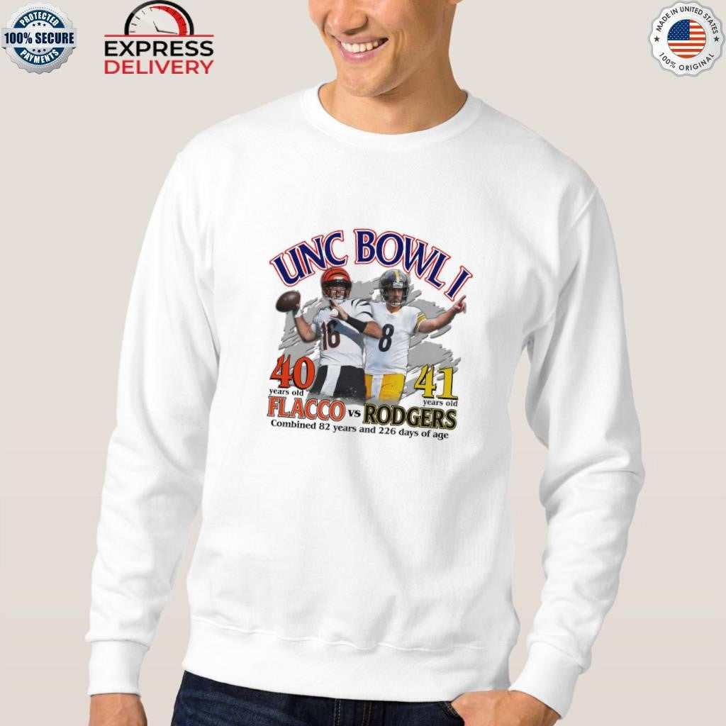 Unc Bowl I 40 41 Years Old Flacco Vs Rodgers Shirt