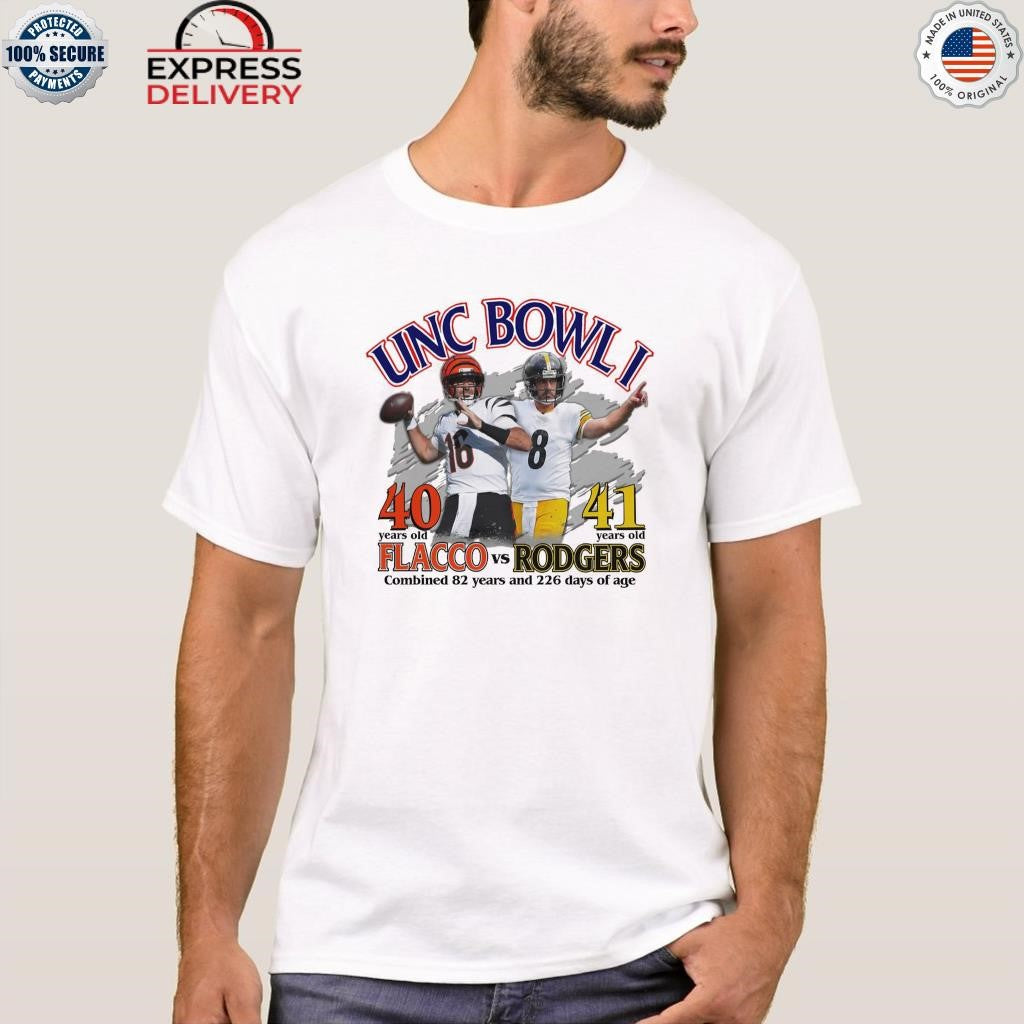 Unc Bowl I 40 41 Years Old Flacco Vs Rodgers Shirt