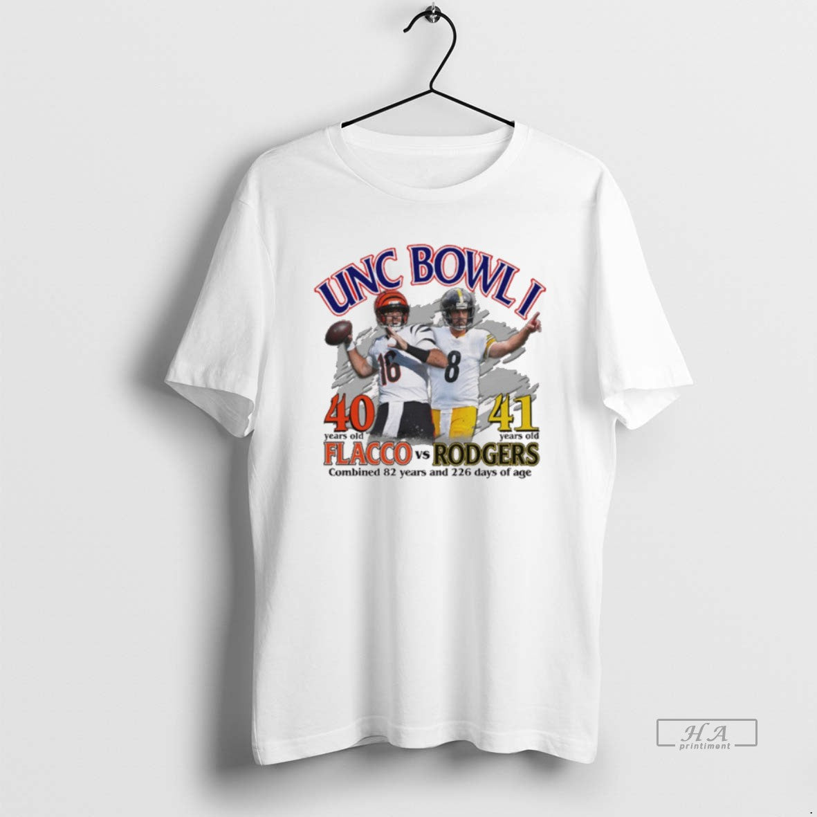 Official Unc Bowl I Flacco Vs Rodgers Combined 82 Years And 226 Days Of Age T-Shirts, Hoodie, Sweatshirt | InkRitualCo.com