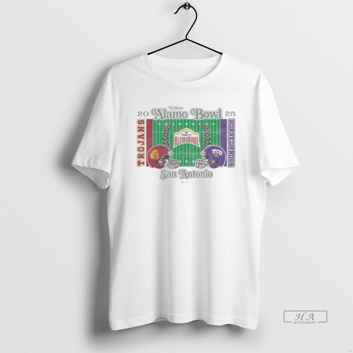 Official Usc Trojans Vs Tcu Horned Frogs 2025 Valero Alamo Bowl 2 Team Head To T-Shirts, Hoodie, Sweatshirt | InkRitualCo.com