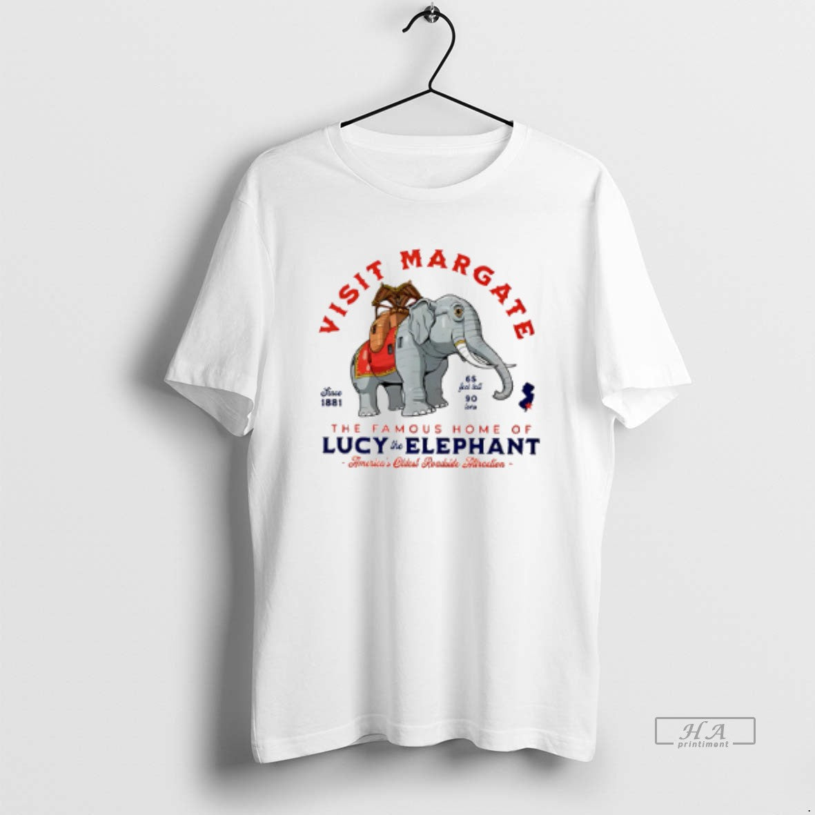 Official Visit Margate Since 1881 The Famous Home Of Lucy The Elephant T-Shirts, Hoodie, Sweatshirt | InkRitualCo.com
