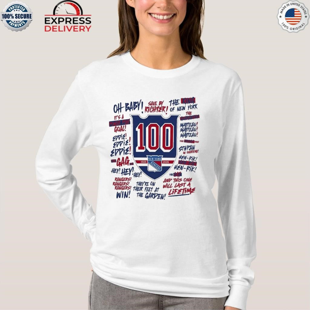 We Bleed Blue Centennial 100th 1926-2026 New York Rangers Shirt