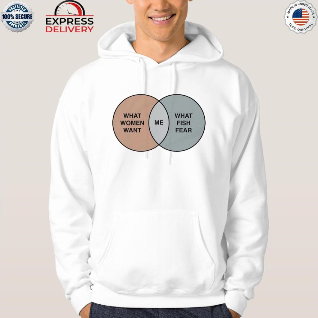 What Women Want Me Fish Fear Me Venn Diagram Shirt