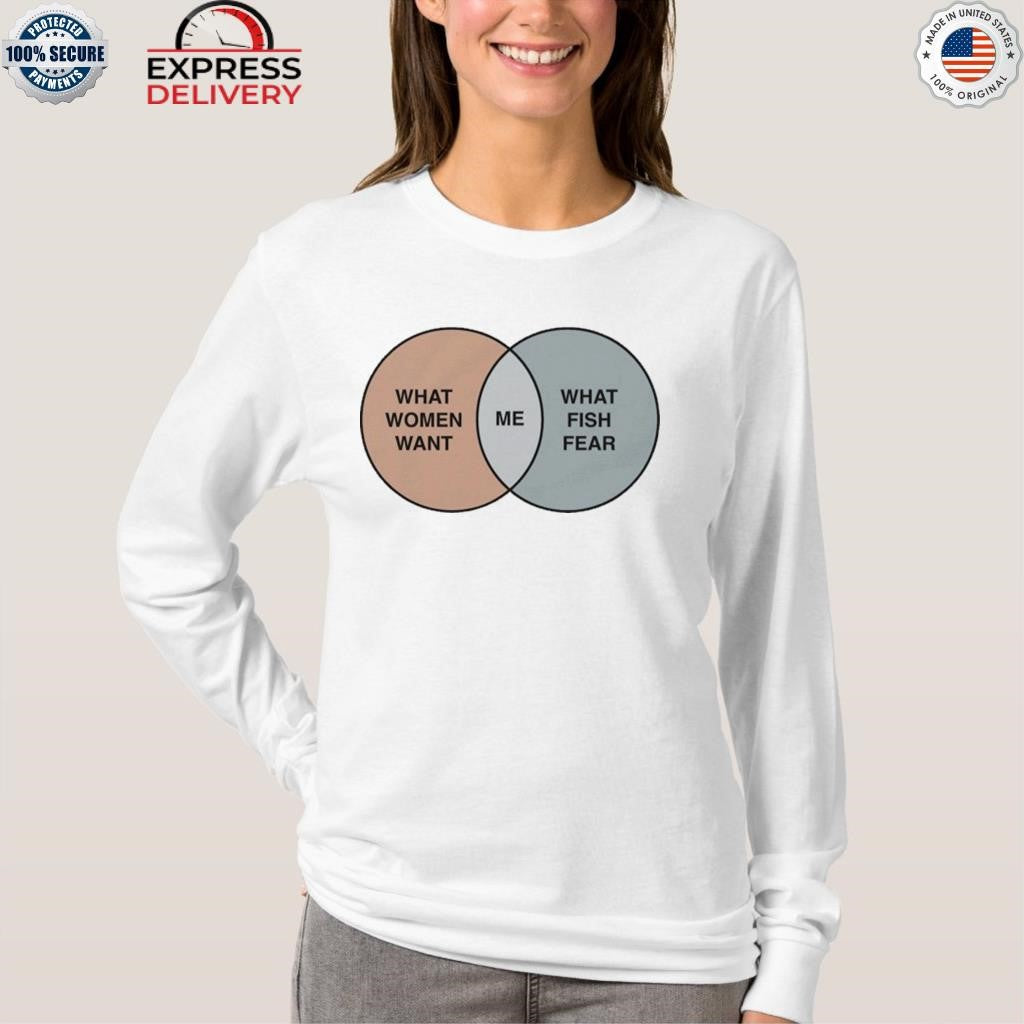 What Women Want Me Fish Fear Me Venn Diagram Shirt