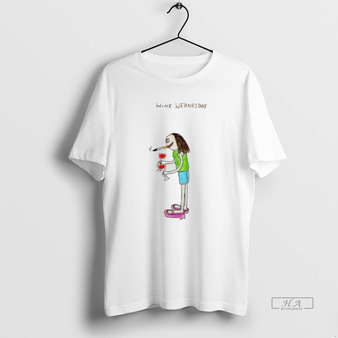 Official Wine Wednesday Girl Smoking Paint Tee Hoodie, Sweatshirt | InkRitualCo.com