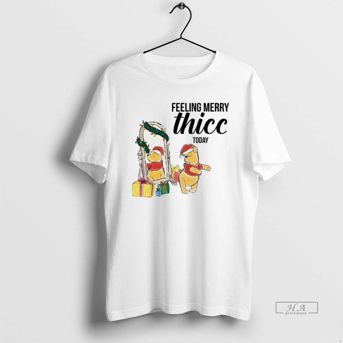 Official Winnie The Pooh Feeling Merry Thicc Today Cartoon Christmas T-Shirts, Hoodie, Sweatshirt | InkRitualCo.com