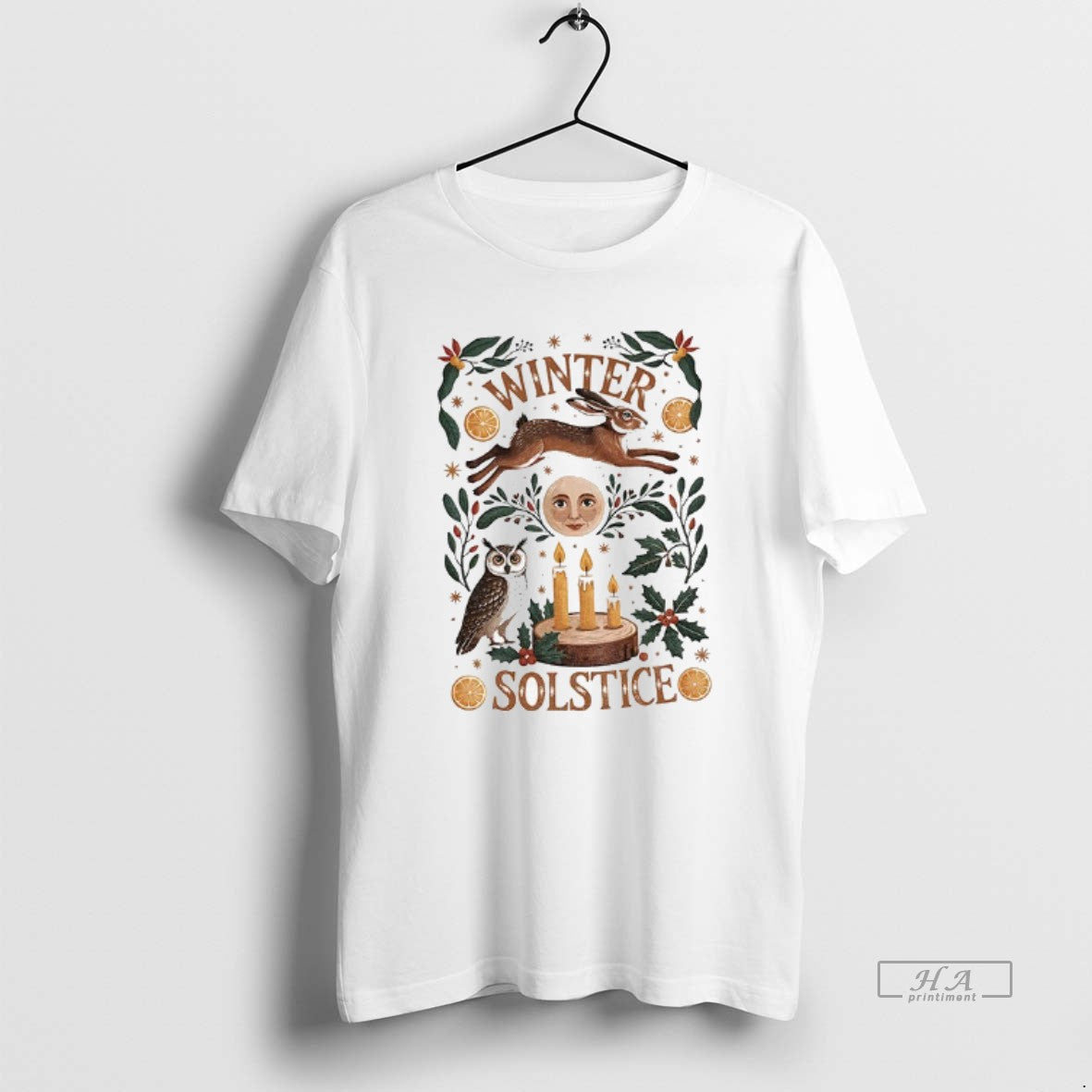 Official Winter Solstice Mystical Moon And Rabbit Merry Christmas T-Shirts, Hoodie, Sweatshirt | InkRitualCo.com