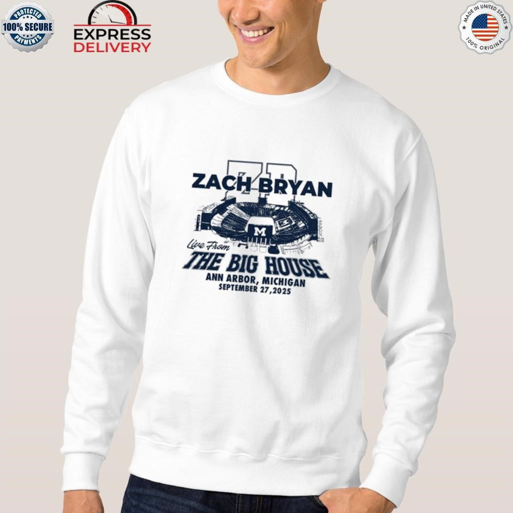Zach Bryan The Big House Michigan Sep 27 2025 Tour Shirt