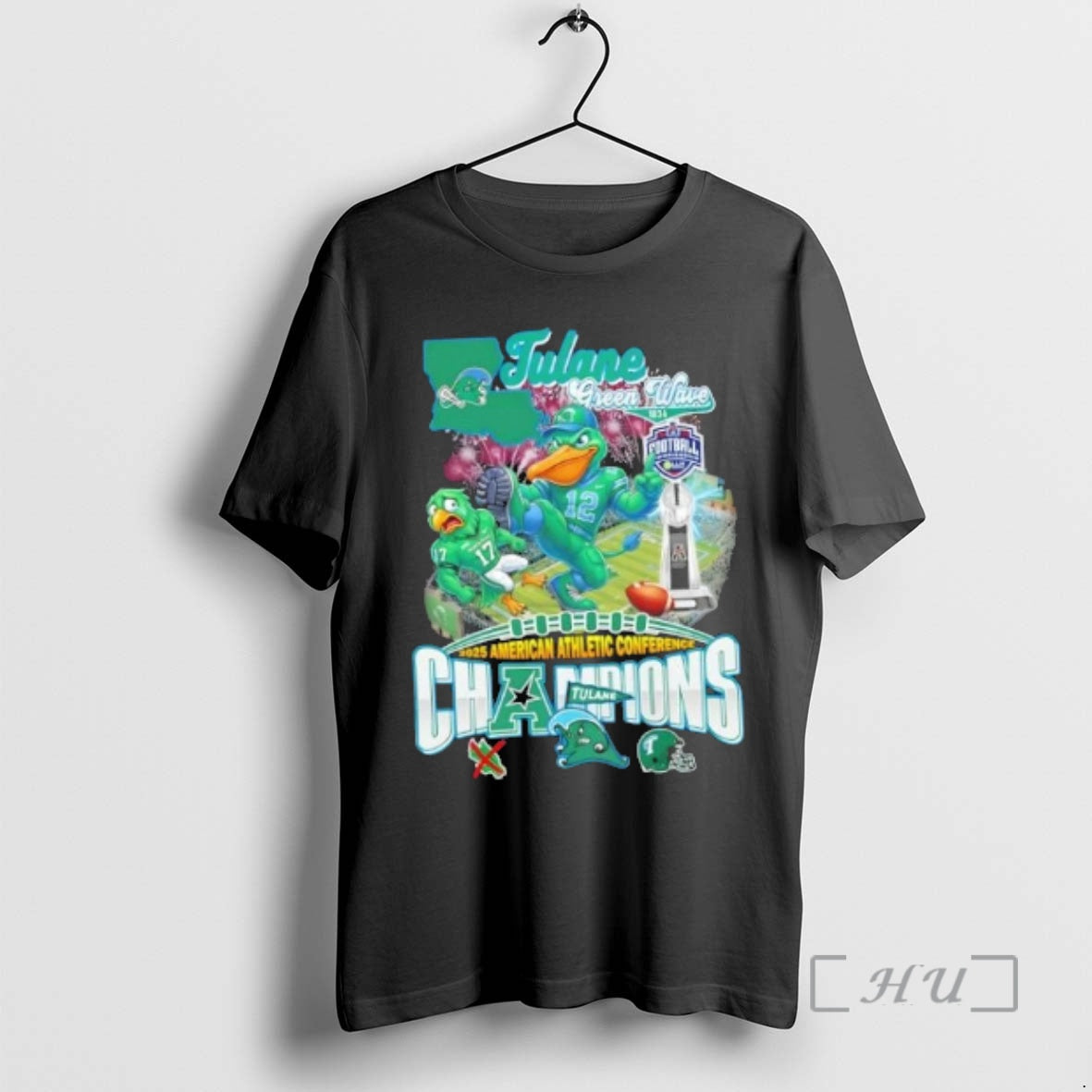 Officials 2025 American Athletic Conference Champions Tulane Green Wave Mascot T-Shirts, Hoodie, Sweatshirt | InkRitualCo.com
