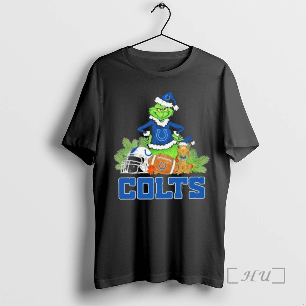 Officials 2025 Santa Grinch X Dog Ball Merry Christmas Colts Logo Premium T Shirts Sweater Hoodie, Sweatshirt