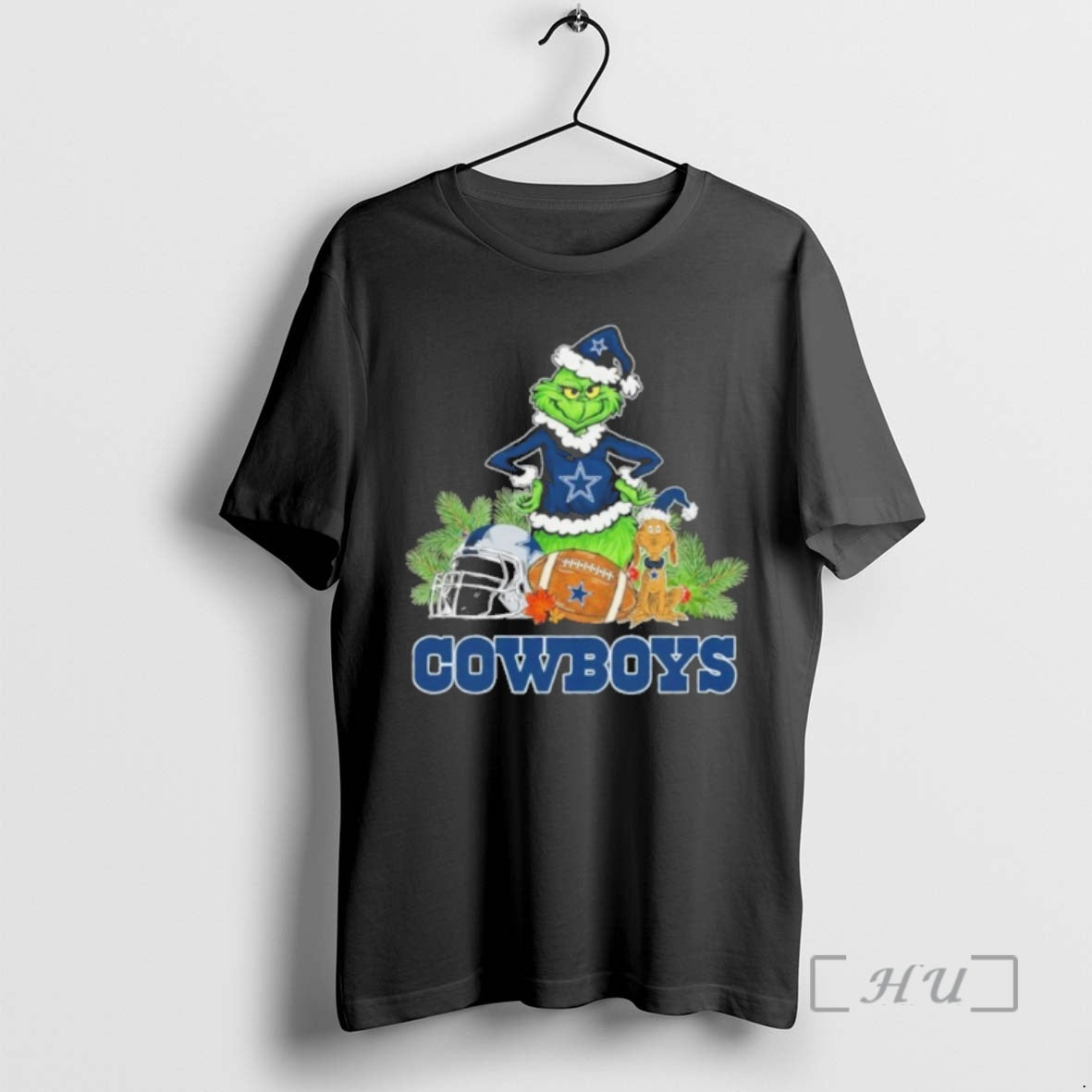 Officials 2025 Santa Grinch X Dog Ball Merry Christmas Cowboys Logo Premium T Shirts Sweater Hoodie, Sweatshirt