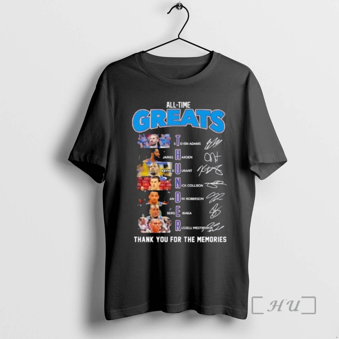 Officials All Time Greats Oklahoma City Thunder Names Players Thank You For The Memories Signatures T-Shirts, Hoodie,...