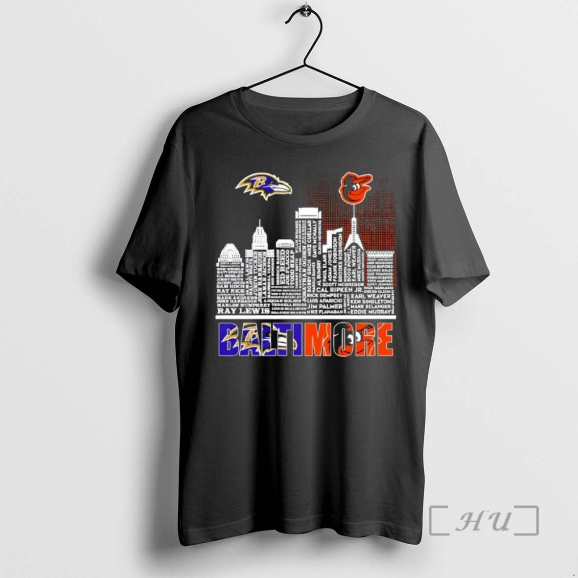 Officials Baltimore Sports Ravens X Orioles All Names City Skyline T-Shirts, Hoodie, Sweatshirt | InkRitualCo.com