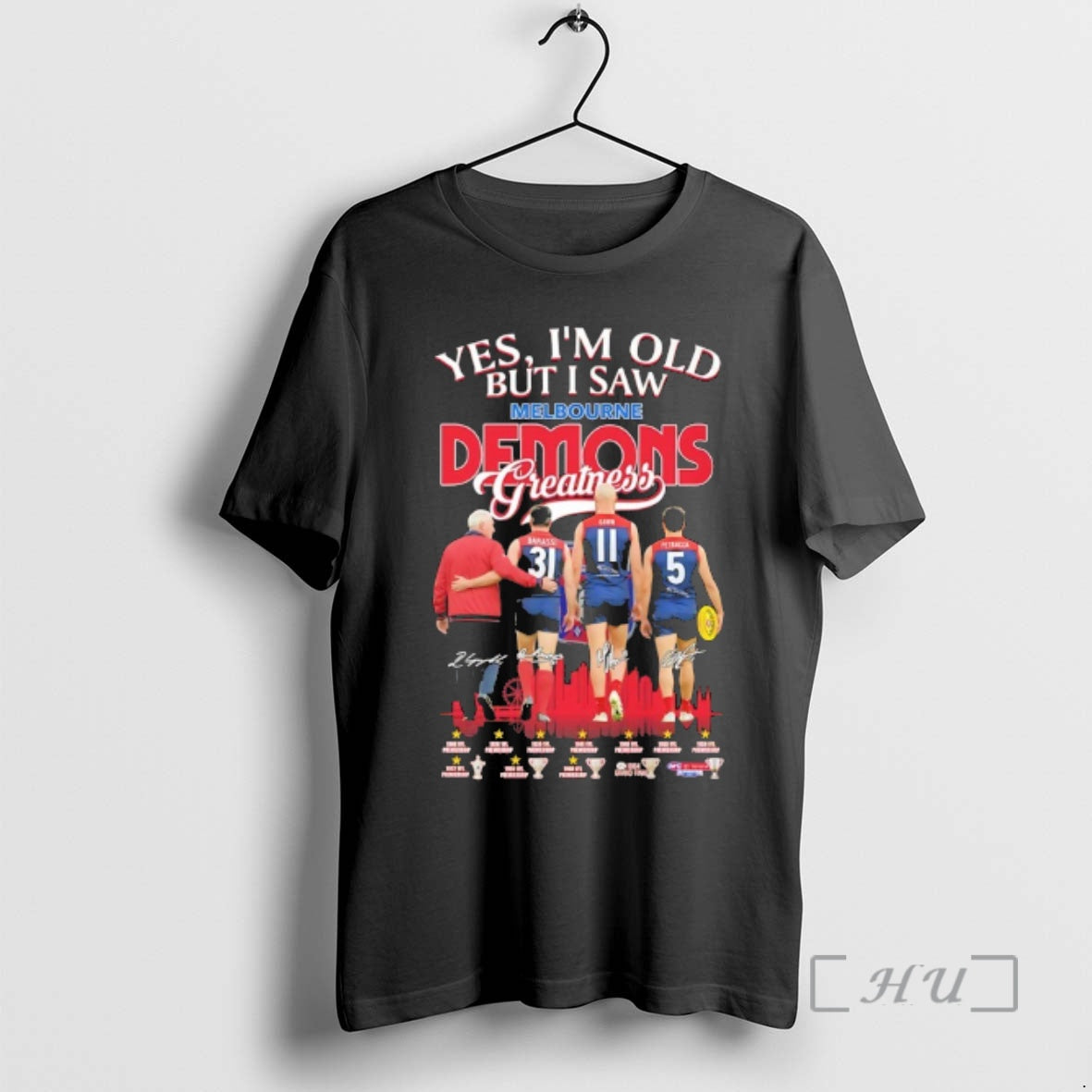 Officials Barassi And Legends Yes Im Old But I Saw Melbourne Demons Greatness Skyline Signatures T-Shirts, Hoodie, Sweatshirt