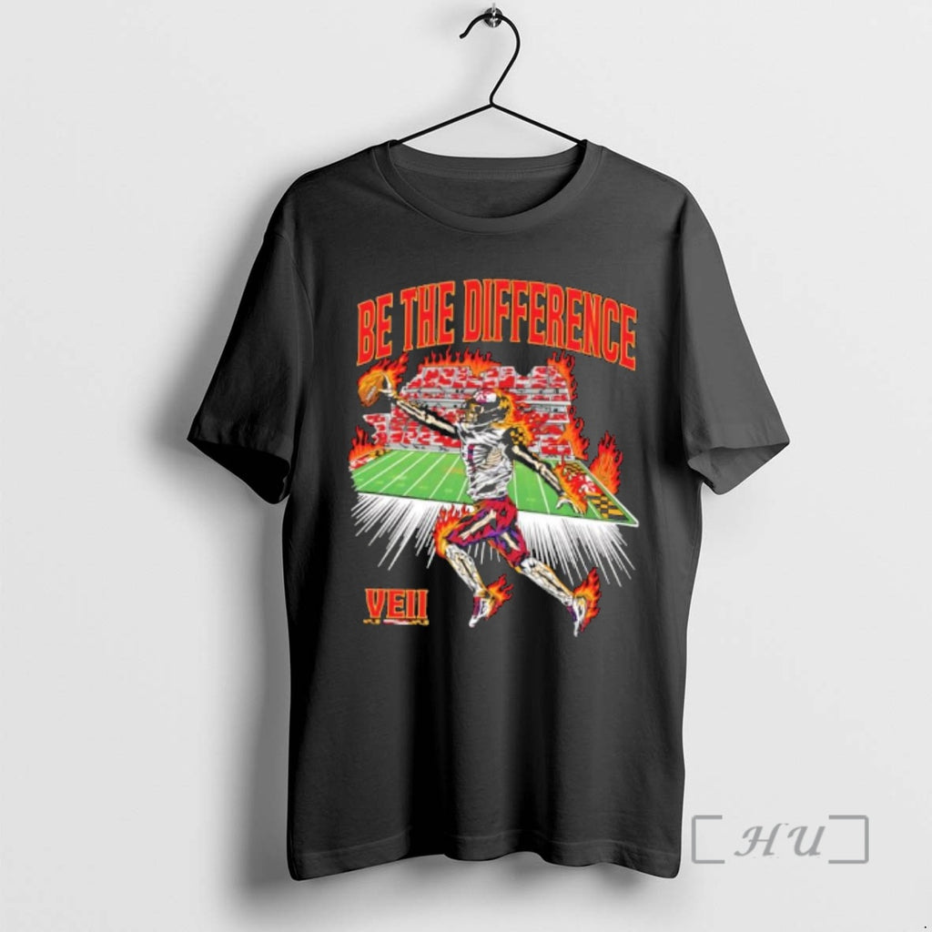 Officials Be The Difference Veii Maryland Flag Skeleton Player 1 Jumping Catching Ball On Fire T-Shirts, Hoodie, Sweatshirt
