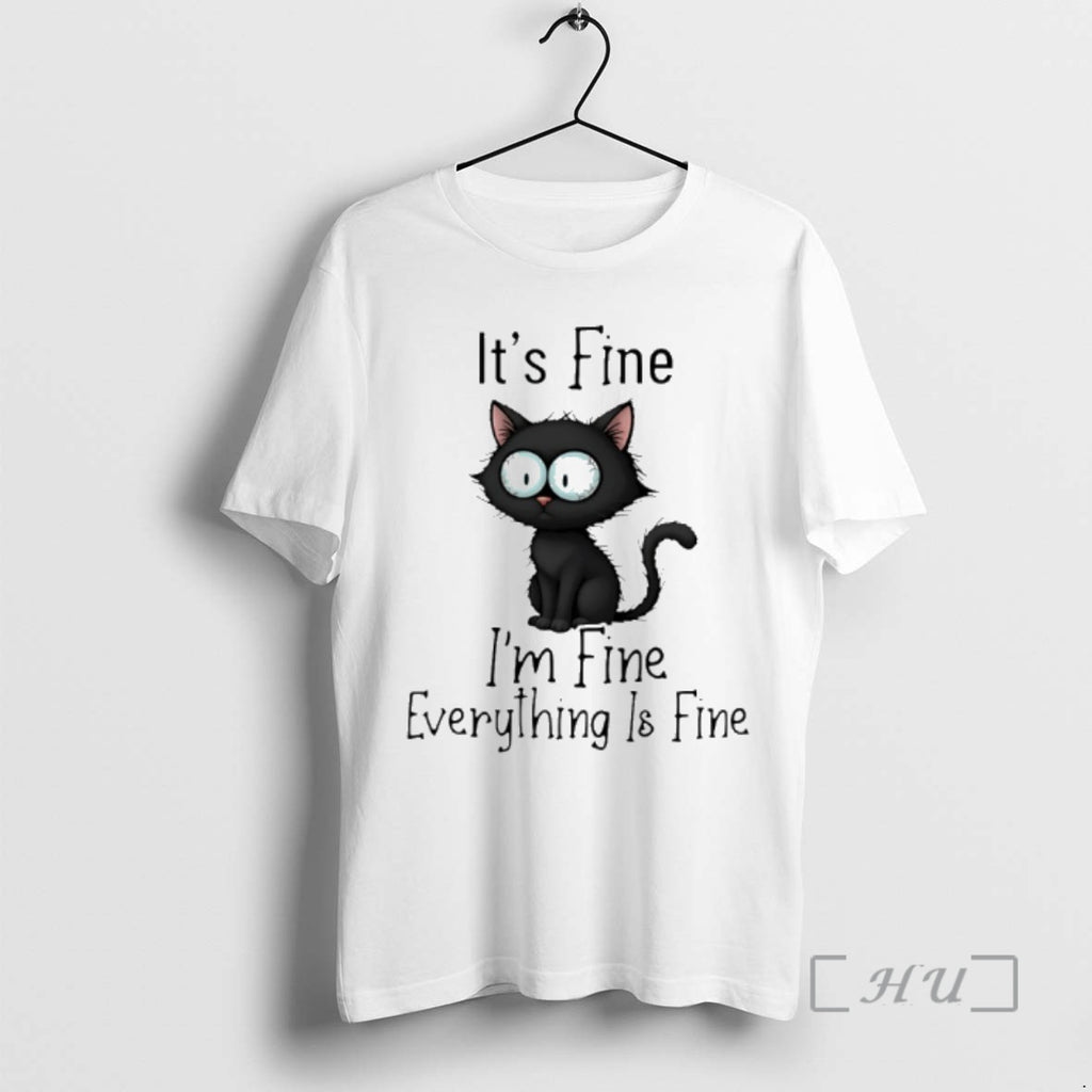 Officials Black Cat Its Fine Everything Is Fine T-Shirts, Hoodie, Sweatshirt | InkRitualCo.com
