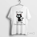 Officials Black Cat Its Fine Everything Is Fine T-Shirts, Hoodie, Sweatshirt | InkRitualCo.com