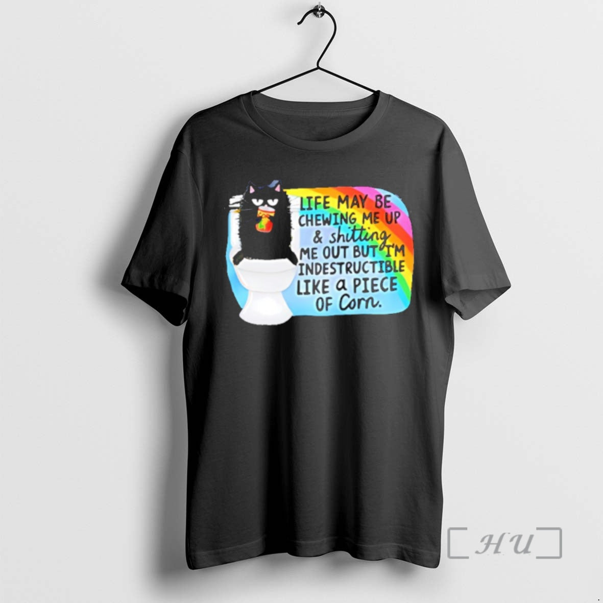 Officials Black Cat Life Way Be Chewing Me Up And Shitting Me Out But Im T-Shirts, Hoodie, Sweatshirt | InkRitualCo.com