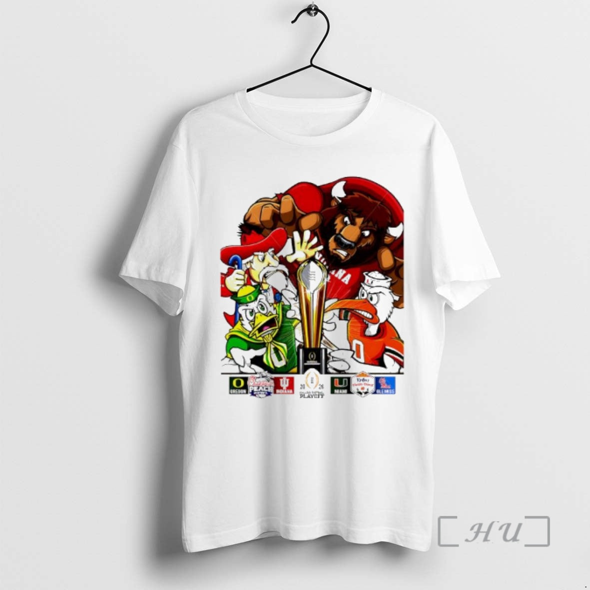 Officials Cfp National Champions Oregon X Indiana And Miami X Ole Miss 2026 Playoff Mascots T-Shirts, Hoodie, Sweatshirt