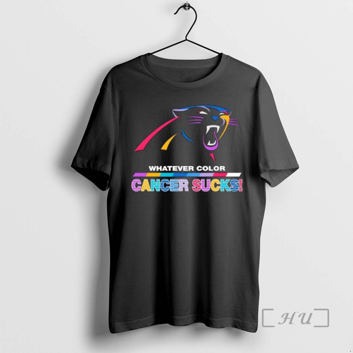 Officials Carolina Panthers Football Whatever Color Cancer Sucks Logo Colors T-Shirts, Hoodie, Sweatshirt | InkRitualCo.com