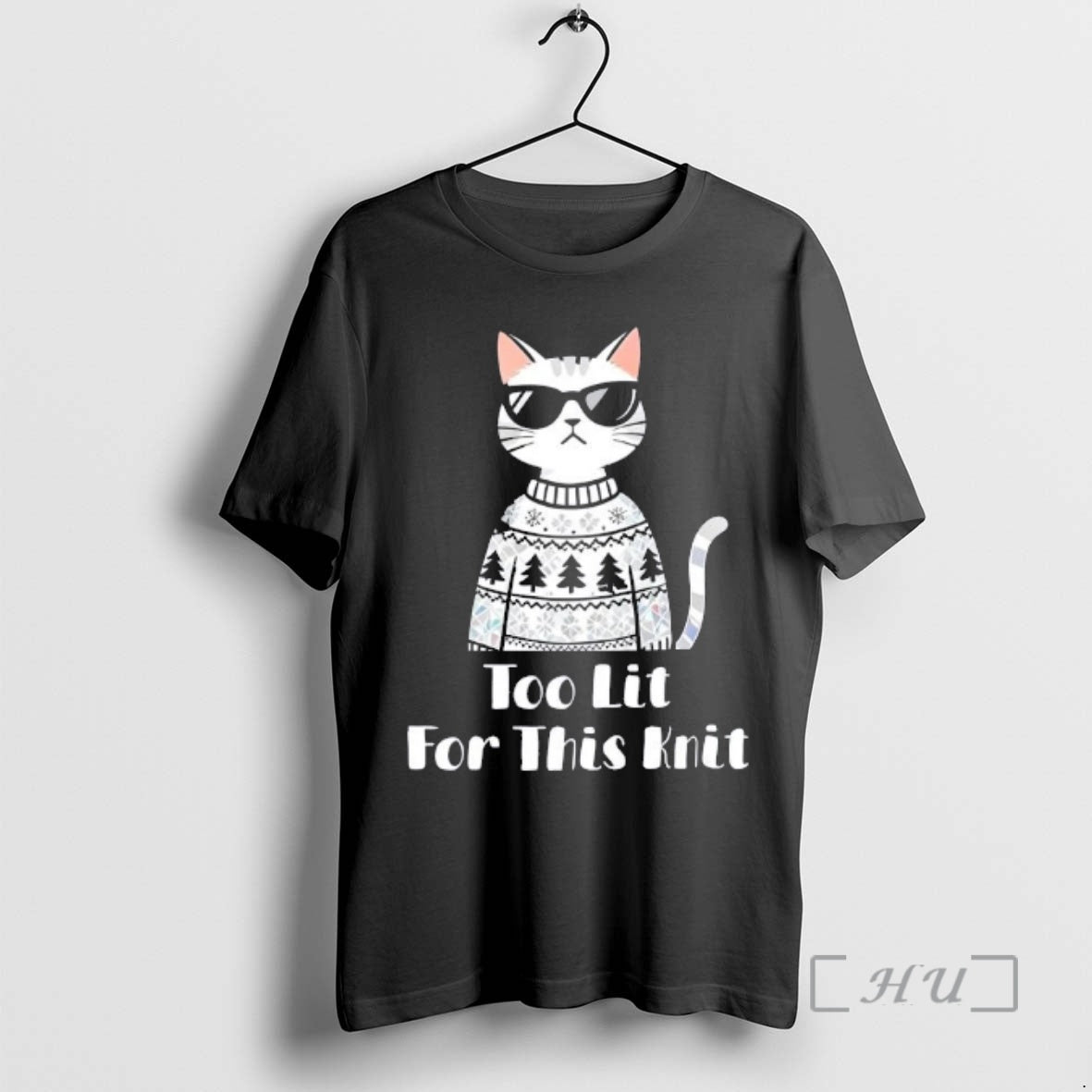 Officials Cat Too Lit For This Knit Party Ready Holiday T-Shirts, Hoodie, Sweatshirt | InkRitualCo.com