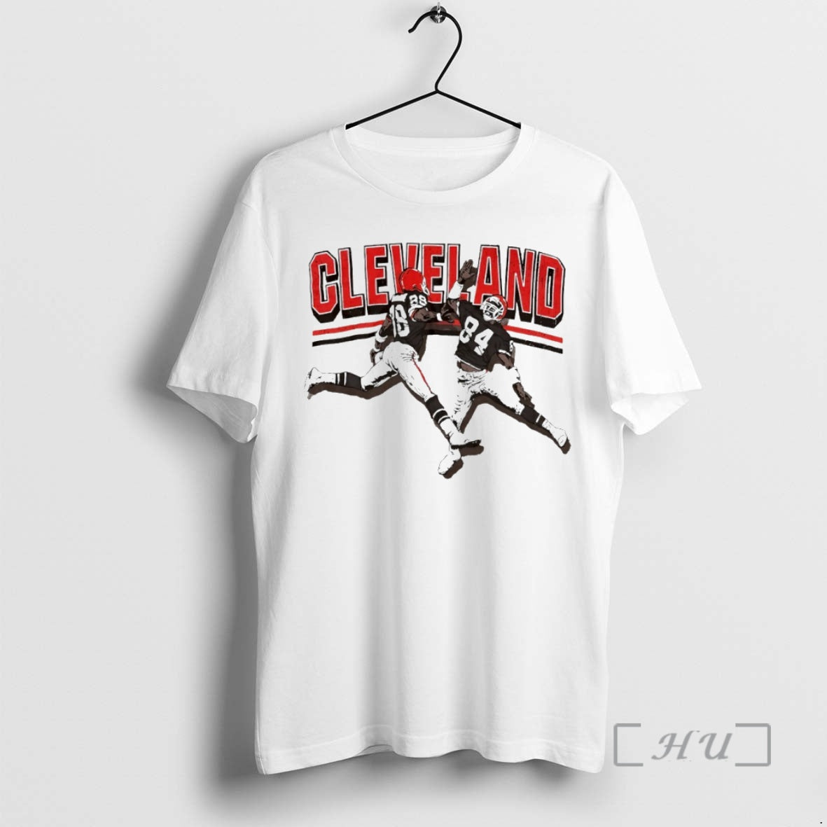 Officials Cleveland Browns Football Webster Slaughter And Reggie Langhorne High Five Circle Premium T Shirts Hoodie,...