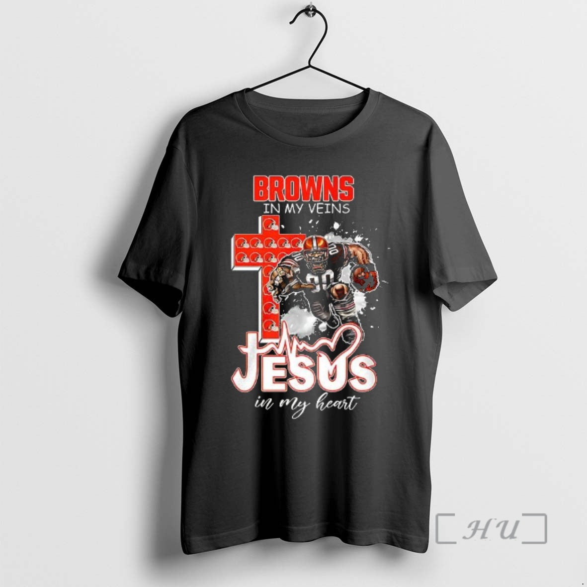 Officials Cleveland Browns In My Veins Jesus In My Heart Mascot Premium T Shirts Sweater Hoodie, Sweatshirt | InkRitualCo.com