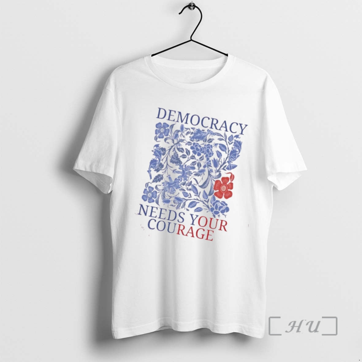 Officials Democracy Needs Your Courage Floral T-Shirts, Hoodie, Sweatshirt | InkRitualCo.com