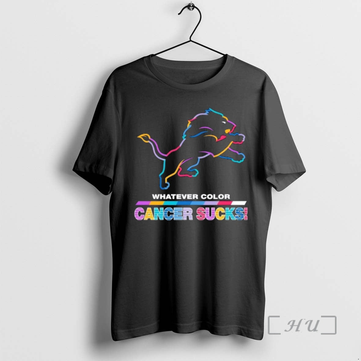 Officials Detroit Lions Football Whatever Color Cancer Sucks Logo Colors T-Shirts, Hoodie, Sweatshirt | InkRitualCo.com