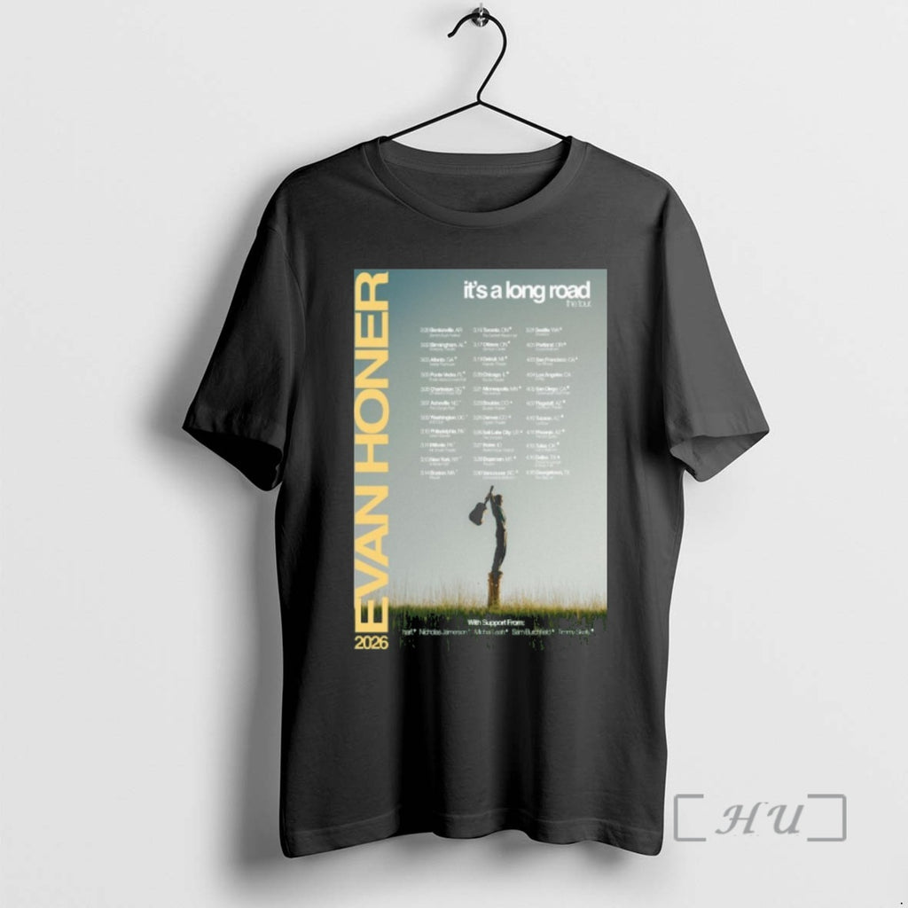 Officials Evan Honer 2026 Its A Long Road Tour T-Shirts, Hoodie, Sweatshirt | InkRitualCo.com