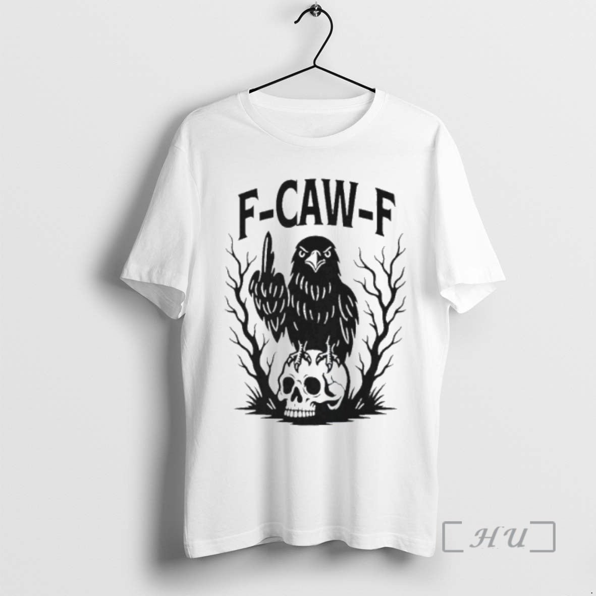 Officials F Caw F Gothic Raven Middle Finger T-Shirts, Hoodie, Sweatshirt | InkRitualCo.com