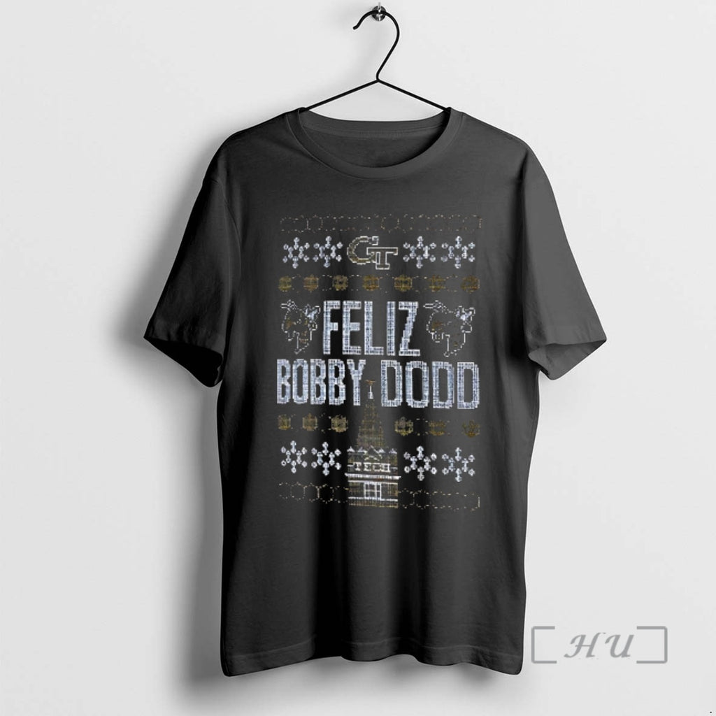 Officials Feliz Bobby Dodd Georgia Tech Yellow Jackets Ugly Christmas T-Shirts, Hoodie, Sweatshirt | InkRitualCo.com