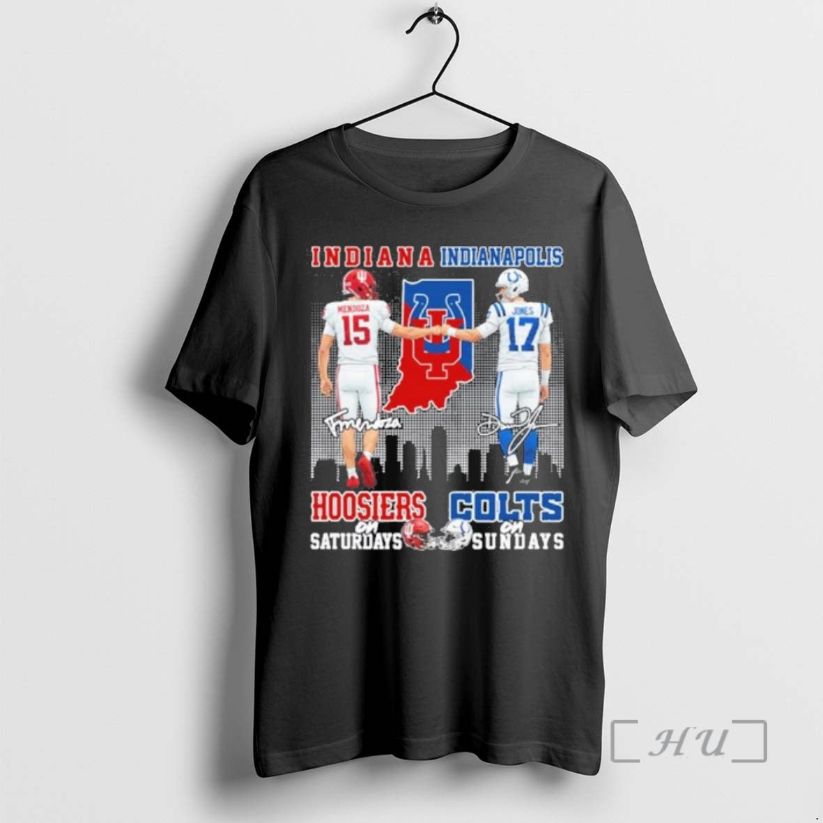 Officials Fernando Mendoza Hoosiers On Saturdays And Daniel Jones Colts On Sundays Premium T Shirts Hoodie, Sweatshirt