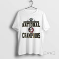 Officials Florida State Seminoles Champion 2025 Ncaa Womens Soccer National Champions Circle White Premium T-Shirts,...