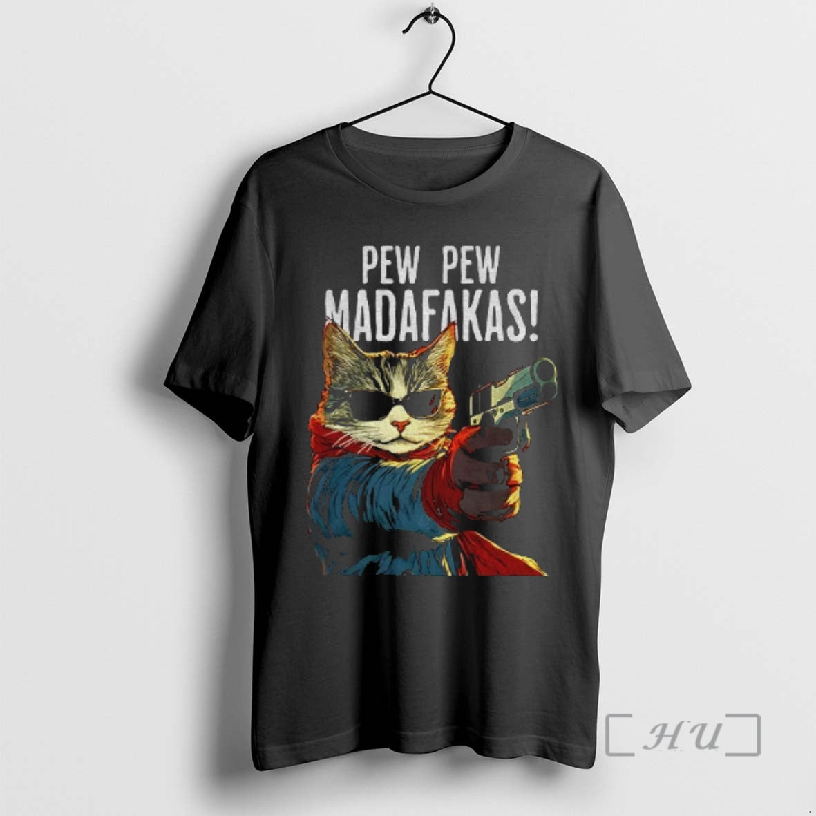 Officials Funny Cat Gun Pew Pew Madafakas Art T-Shirts, Hoodie, Sweatshirt | InkRitualCo.com