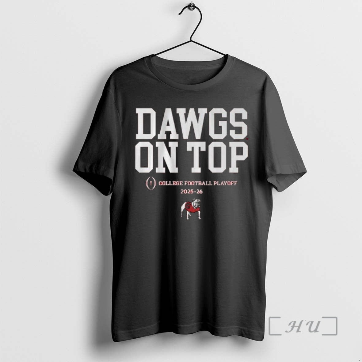 Officials Georgia Bulldogs Football 2025 Cfp Team Dawgs On Top Slogan Premium T Shirts Sweater Hoodie, Sweatshirt