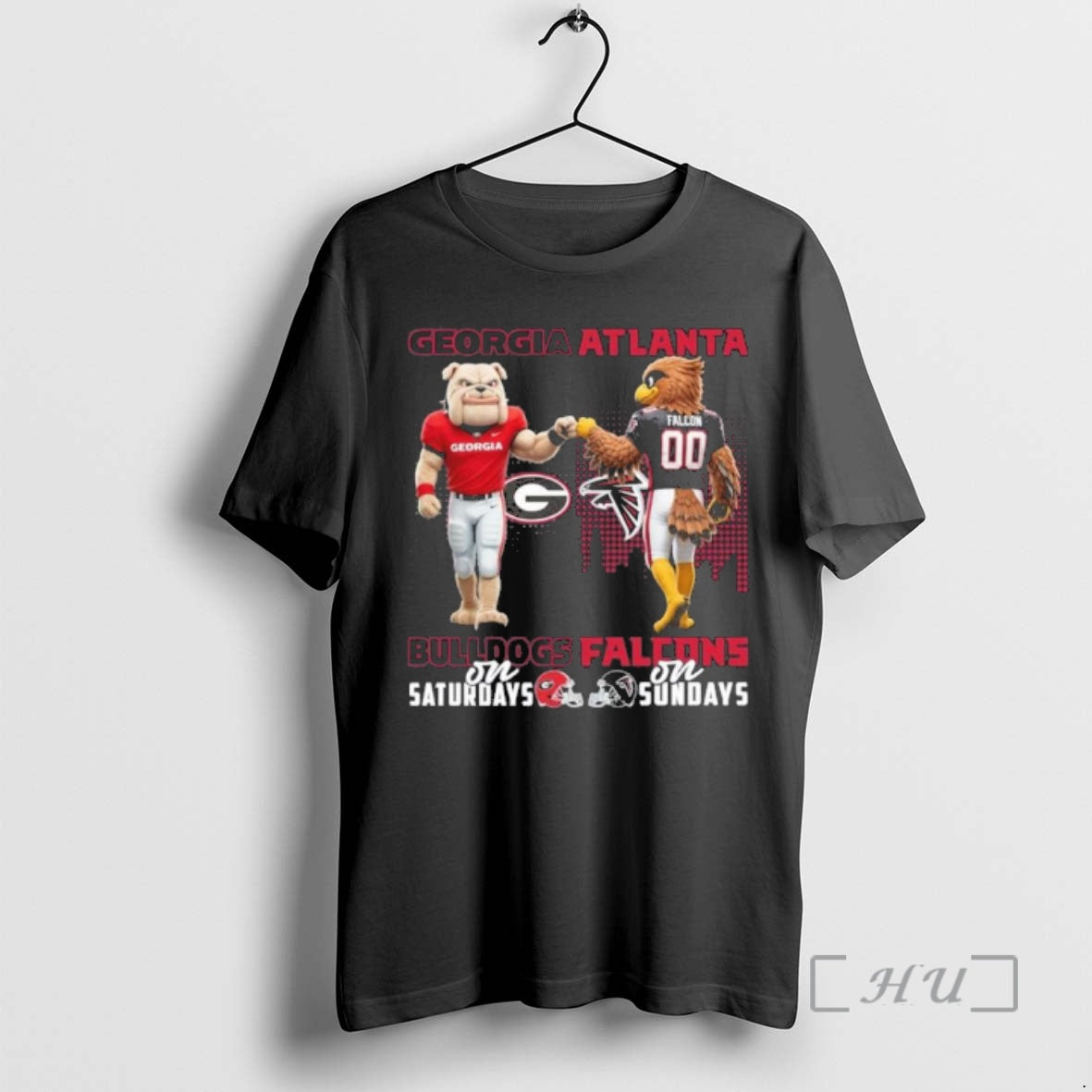 Officials Georgia Bulldogs Vs Atlanta Falcons Mascot On Saturdays And On Sundays Premium T Shirts Hoodie, Sweatshirt