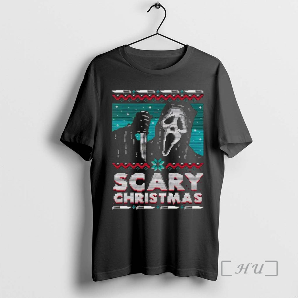 Officials Ghostface Holding Knife Scary Ugly Christmas T-Shirts, Hoodie, Sweatshirt | InkRitualCo.com