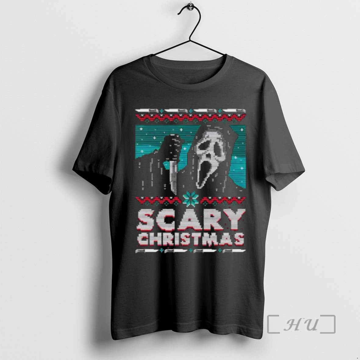 Officials Ghostface Holding Knife Scary Ugly Christmas T-Shirts, Hoodie, Sweatshirt | InkRitualCo.com