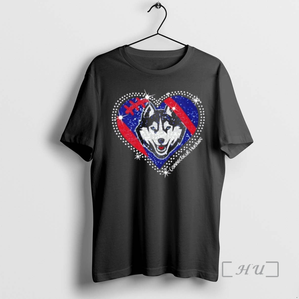 Officials Glitter Heart Connecticut Huskies Football Logo T-Shirts, Hoodie, Sweatshirt | InkRitualCo.com