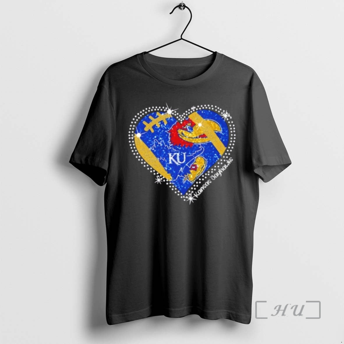 Officials Glitter Heart Kansas Jayhawks Football Logo T-Shirts, Hoodie, Sweatshirt | InkRitualCo.com