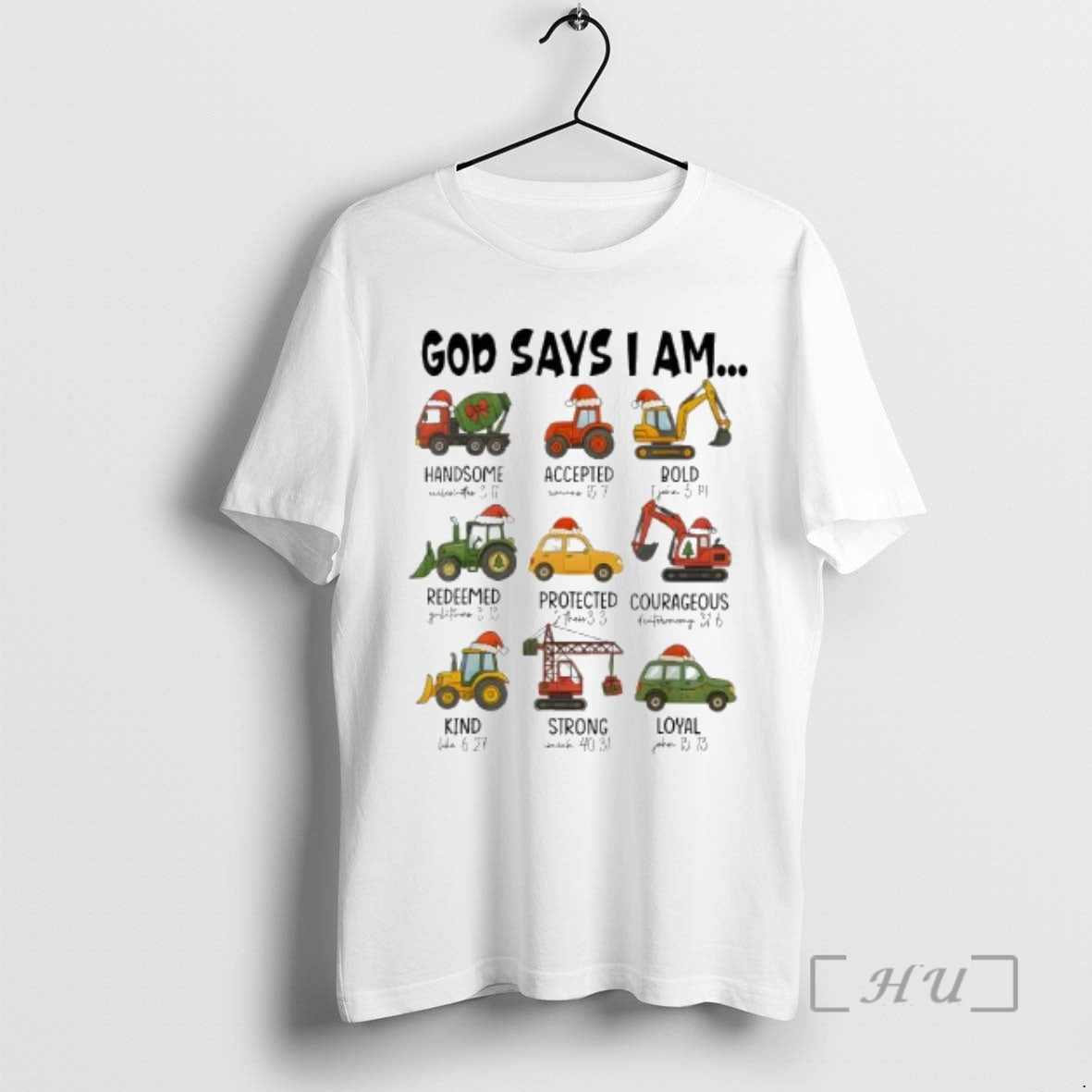 Officials God Says I Am Christmas Construction Trucks Bible Verse T-Shirts, Hoodie, Sweatshirt | InkRitualCo.com