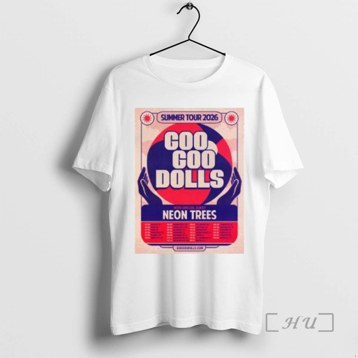 Officials Goo Goo Dolls With Special Guest Neon Trees Summer Tour 2026 Circle White Premium T-Shirts, Hoodie, Sweatshirt