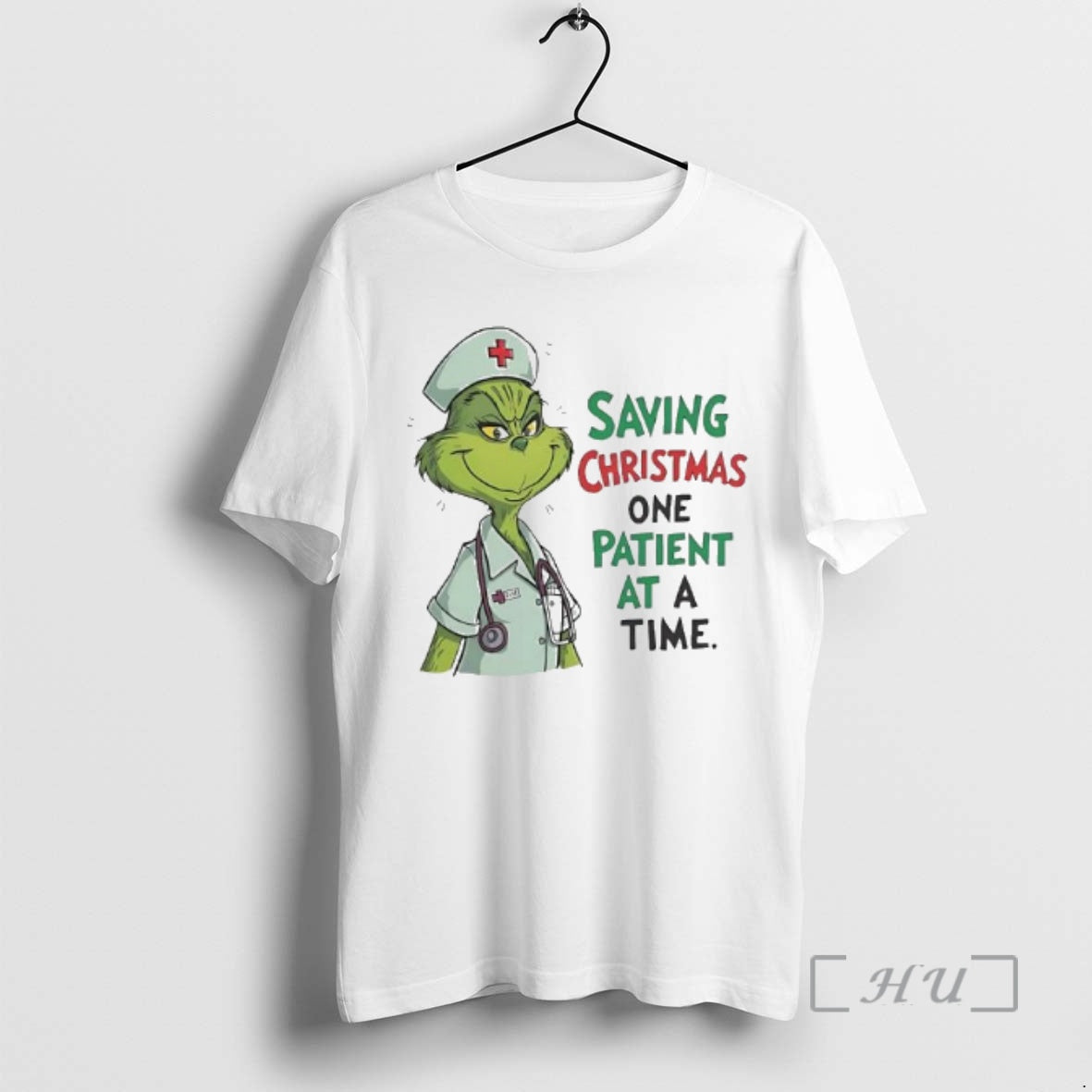 Officials Grinch Green Saving Christmas One Patient At A Time Nurse Premium T Shirts Sweater Hoodie, Sweatshirt