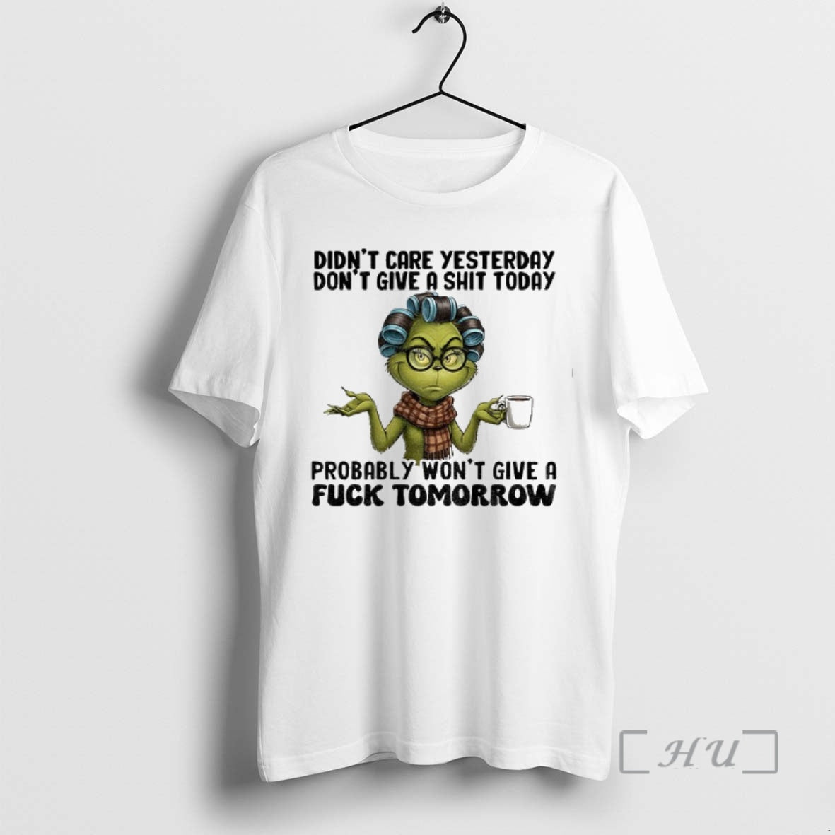 Officials Grinch Santa Didnt Care Yesterday Dont Give A Shit Today Christmas Premium T Shirts Hoodie, Sweatshirt